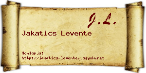 Jakatics Levente névjegykártya