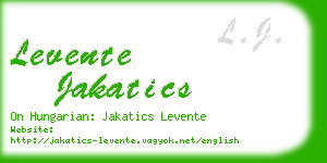 levente jakatics business card